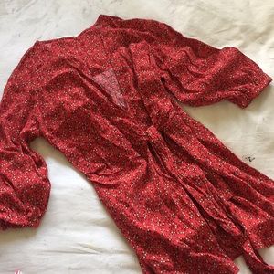 🌹 FREE PEOPLE 3/4 sleeve faux wrap dress NWOT